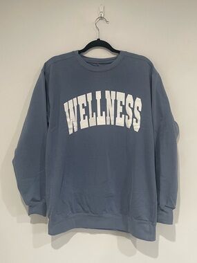 Light Blue ‘Wellness’ Crew Neck Sweater